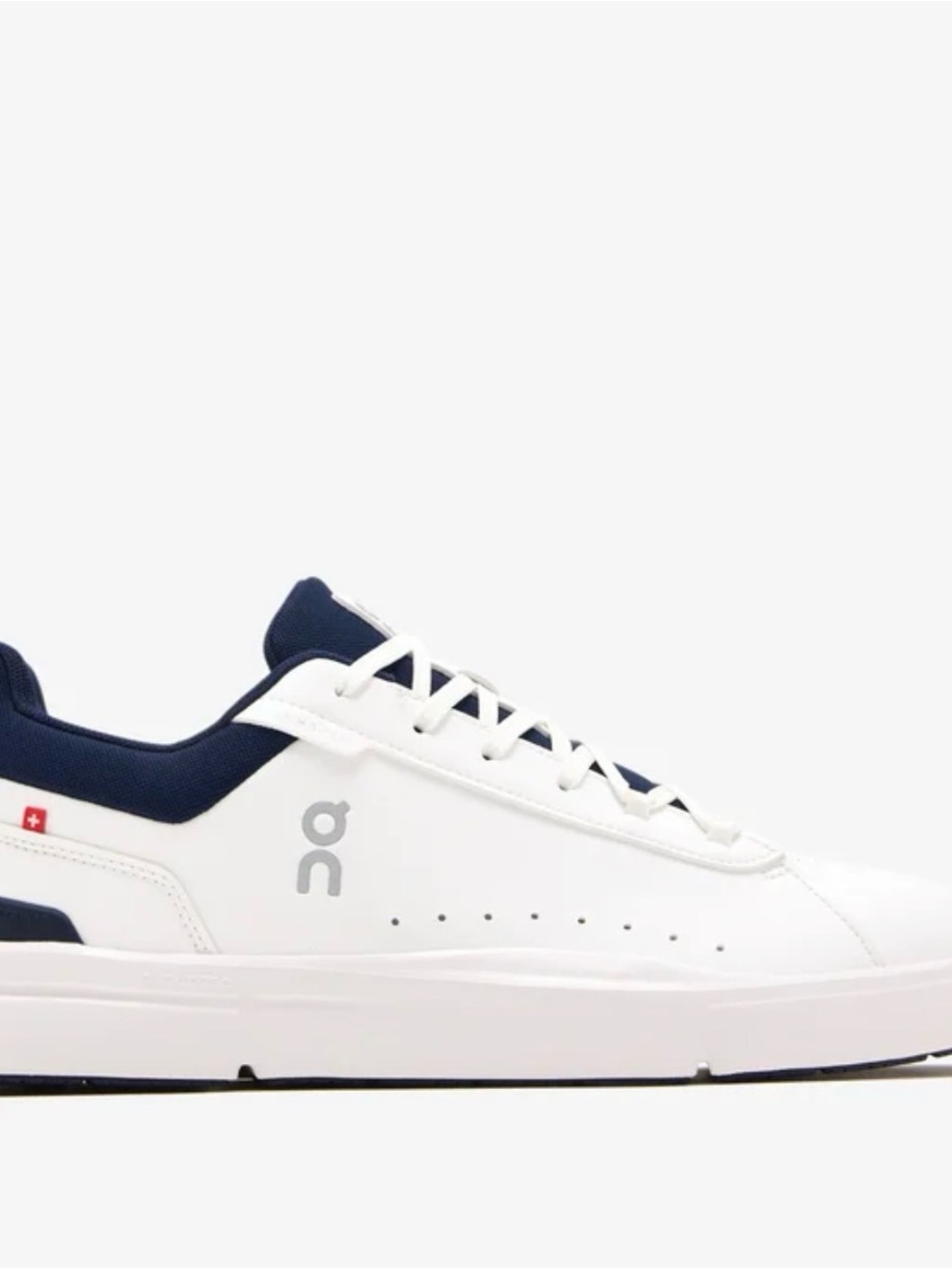On Running White and Navy Low-Profile Men's Sneaker